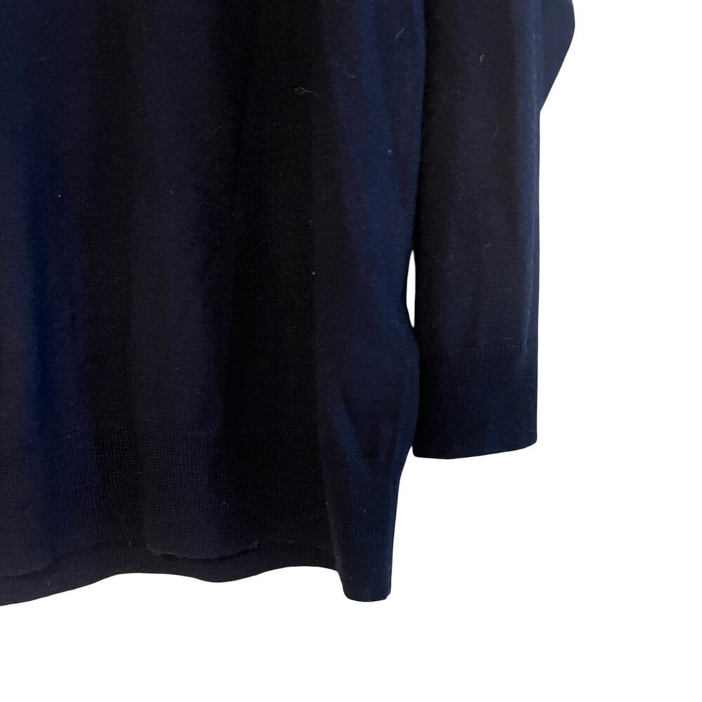 J.Crew Sweater Tippi 100% Merino Wool Knit Crewneck Pullover Navy Blue Large - Picture 4 of 13
